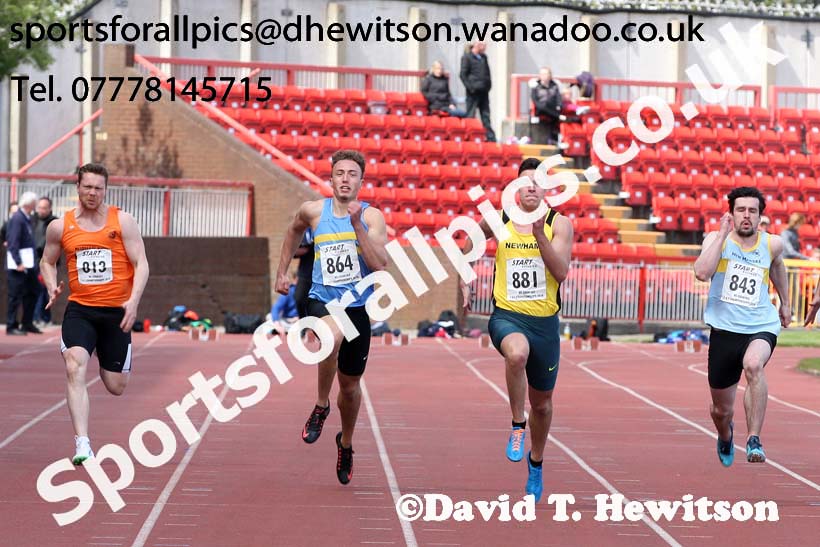 Senior mens 100 metres, North Eastern Track and Field Champs, Gateshead Stadium. Photo: David T. Hewitson/Sports for All Pics